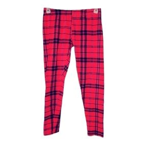 No Boundaries Red and Black Plaid Tights Women's Size Medium
